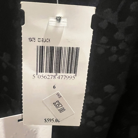 NWT SALONI Debbie Silk Mini Dress Long Sleeves Black Size 6 - Picture 7 of 10